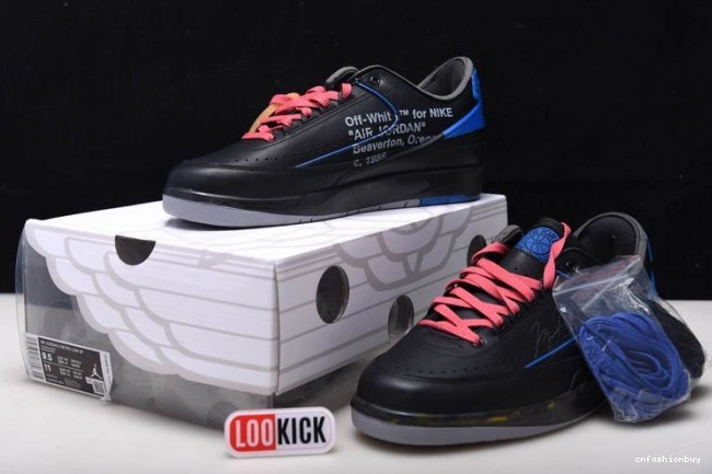 Retro Black Low Jordan 2 Blue Off-White SP DJ4375-004 0717